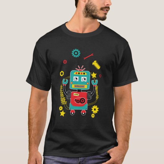 Funny Robot Juggling Tools Robots T-shirt (Voorkant)