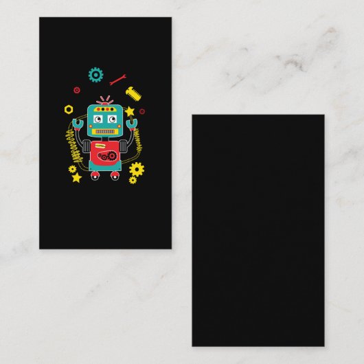 Funny Robot Juggling Tools Robots Visitekaartje (Voorkant / Achterkant)