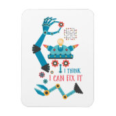 Funny Robot Repair Man Magneet (Verticaal)