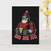 Funny Robot Santa Claus Xmas Holiday Presents Kaart (Gele Bloem)