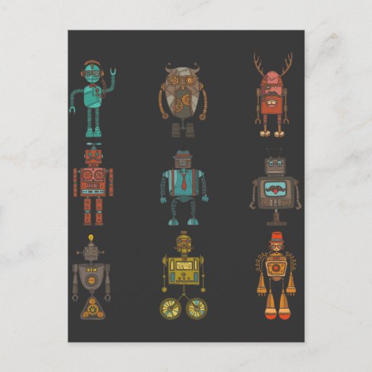 Funny Robot Technology Computer Science Children Briefkaart (Voorkant)