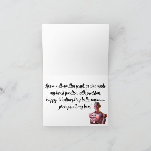 Funny Robot Theme Valentijnsdag Kaart (Binnen)