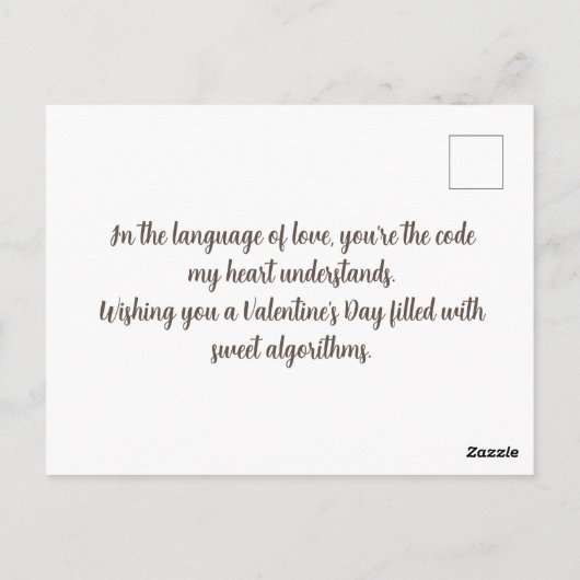 Funny Robot Valentijnsdag Briefkaart (Achterkant)