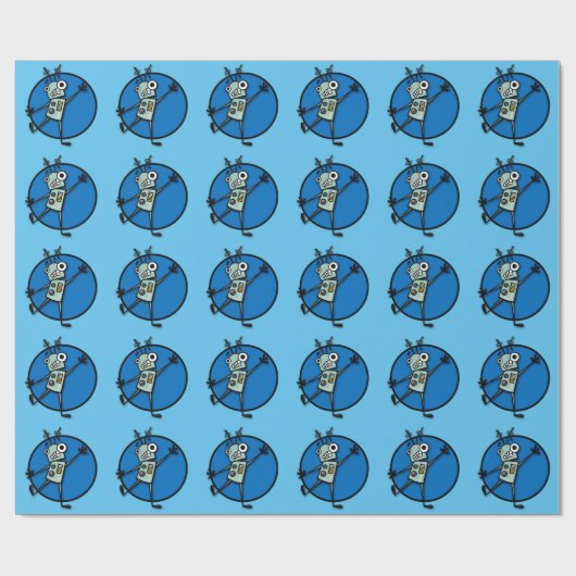 FUNNY ROBOT WRAPPING PAPIER (Vlak)