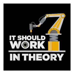 Funny Robotics Art for Men Kinder Robot Robotics E Perfect Poster