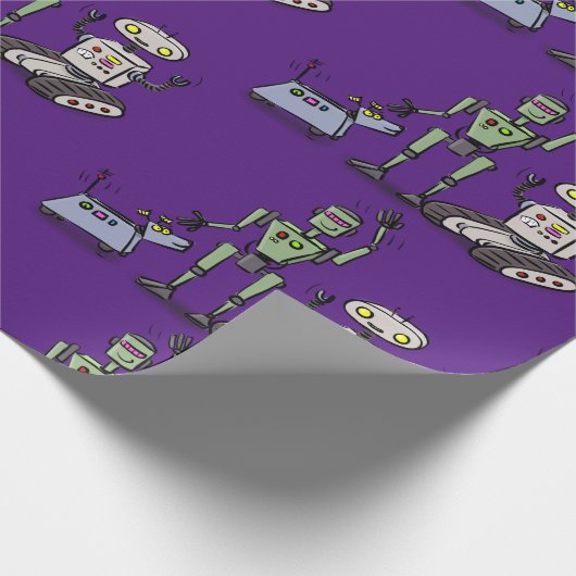 Funny robots cartoon cadeaupapier (Hoek)