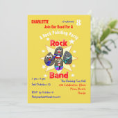 Funny Rock Band Rock Painting Party Kaart (Staand voorkant)