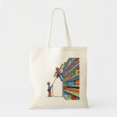 Funny Rock Climber Grocery Store Cartoon Tote Bag (Voorkant)
