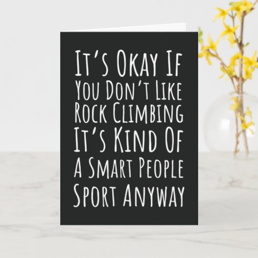Funny Rock Climbing Cards Sports Climber Kaart (Gele Bloem)