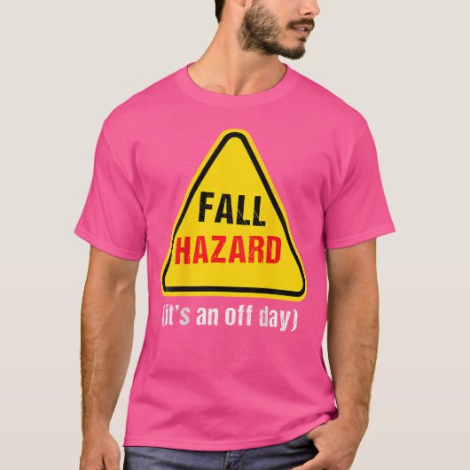 Funny Rock Climbing Shirt - Herfst Hazard Warning  (Voorkant)