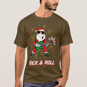 Funny Rock en Roll Santa Geweldige Cool Kerstmis C T-shirt