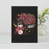 Funny Rock in Roll Forever Cool Drummer Cat Kaart (Staand voorkant)