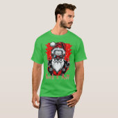 Funny Rock n Roll Punk Santa Claus Rocker Christma T-shirt (Voorkant volledig)