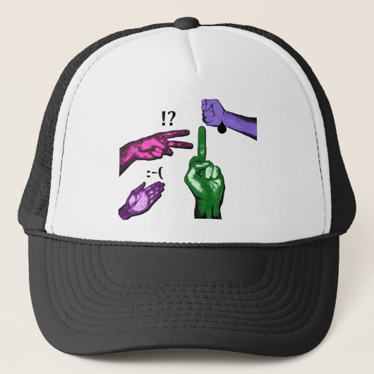 Funny Rock Paper Scissors Trucker Pet (Voorkant)