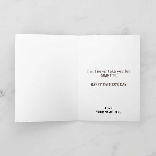 Funny Rock Pun Joke Humor Cute Grandpa Fathers Day Bedankkaart (Binnen)