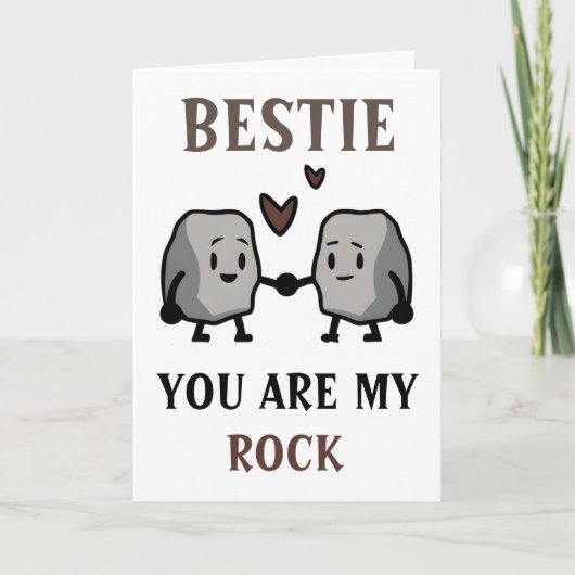 Funny Rock Pun Joke Humor Friend Happy Birthday Bedankkaart (Voorkant)