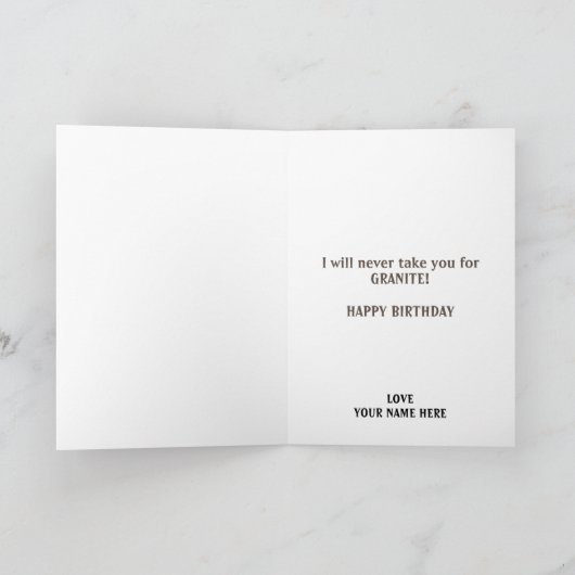 Funny Rock Pun Joke Humor tante Happy Birthday Bedankkaart (Binnen)