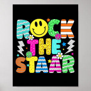 Funny Rock The Staar Testen Dag Leraar Kinder Moti Poster