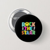 Funny Rock The Staar Testen Dag Leraar Kinder Moti Ronde Button 5,7 Cm (Voorkant /achterkant)