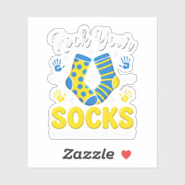 Funny Rock Your Socks 3/21 Down Syndrome Awareness Sticker