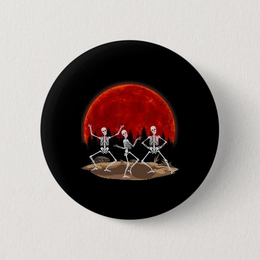 Funny Rocker Skeleton Hand Rock On Costume Hallowe Ronde Button 5,7 Cm (Voorkant)