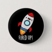 Funny Rocket Pun Dark BG Ronde Button 5,7 Cm (Voorkant)
