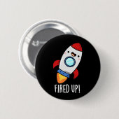 Funny Rocket Pun Dark BG Ronde Button 5,7 Cm (Voorkant /achterkant)