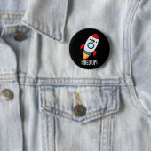 Funny Rocket Pun Dark BG Ronde Button 5,7 Cm (In situ)