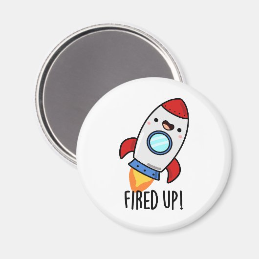 Funny Rocket Pun opgevoed Magneet (Voorkant / Achterkant)