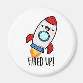 Funny Rocket Pun opgevoed Magneet (Voorkant)