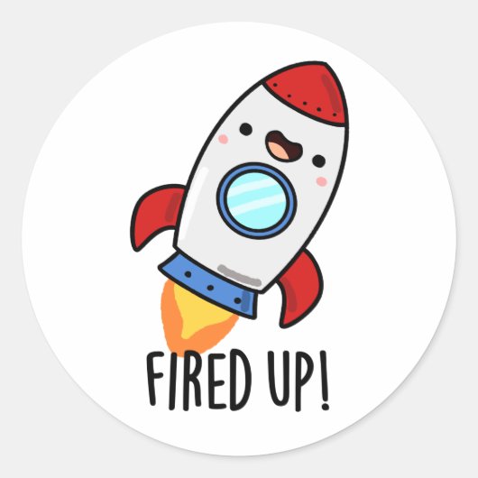 Funny Rocket Pun opgevoed Ronde Sticker (Voorkant)