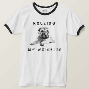 Funny Rocking My Wrinkles Shar-Pei Mannen T-Shirt