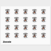 Funny Rocking Racoon Ronde Sticker (Vel)