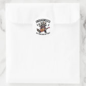 Funny Rocking Racoon Ronde Sticker (Tas)