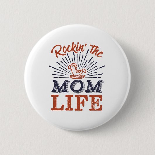 Funny Rocking the Mam Life Moederdag Ronde Button 5,7 Cm (Voorkant)