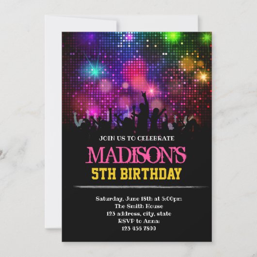 Funny rockstar nodigt uit kaart (Voorkant)