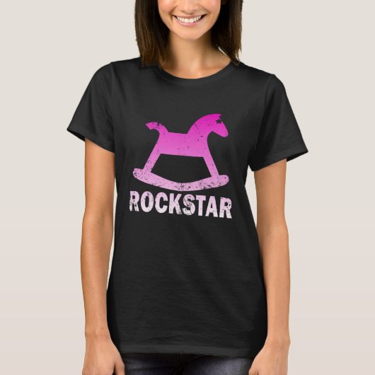 Funny Rockstar Rocking Horse T-shirt (Voorkant)