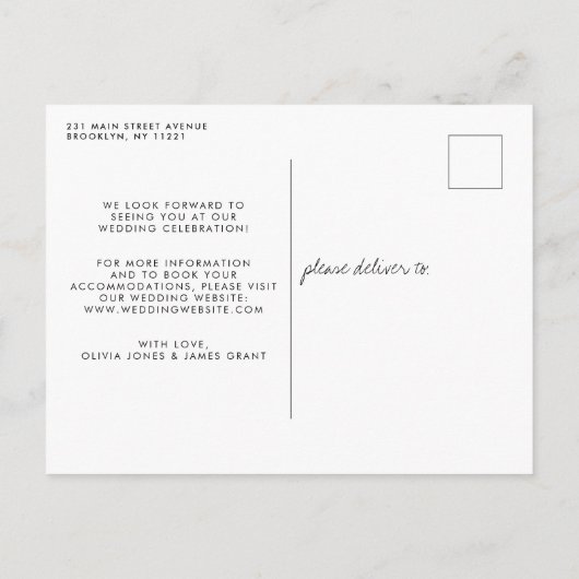 Funny Roll met it Photo Wedding Postponement Aankondigingskaart (Achterkant)