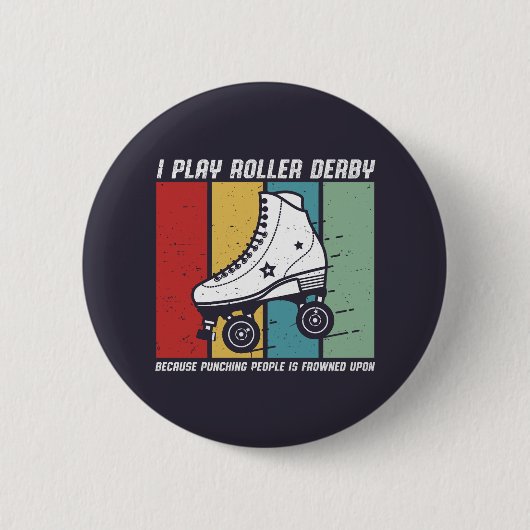 Funny Roller Derby, die mensen bestookt, wordt weg Ronde Button 5,7 Cm (Voorkant)