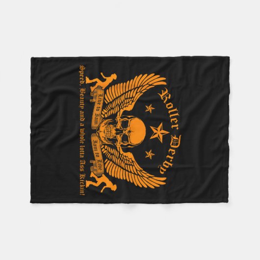 Funny Roller Derby Lover Quotes Gift, Live To Jam Fleece Deken (Voorkant (Horizontaal))