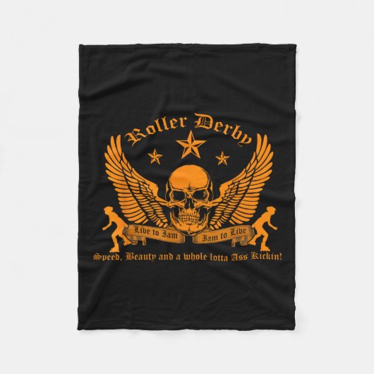 Funny Roller Derby Lover Quotes Gift, Live To Jam  Fleece Deken (Voorkant)