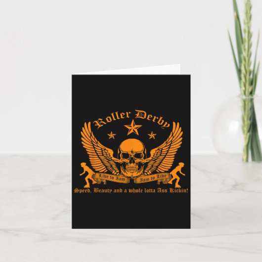 Funny Roller Derby Lover Quotes Gift, Live To Jam  Kaart (Voorkant)