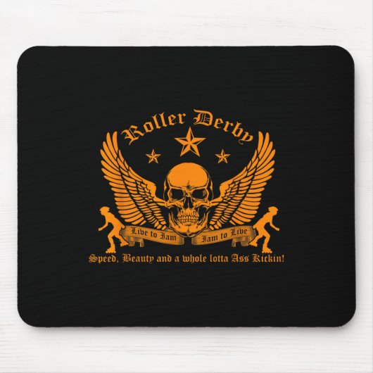 Funny Roller Derby Lover Quotes Gift, Live To Jam  Muismat (Voorkant)