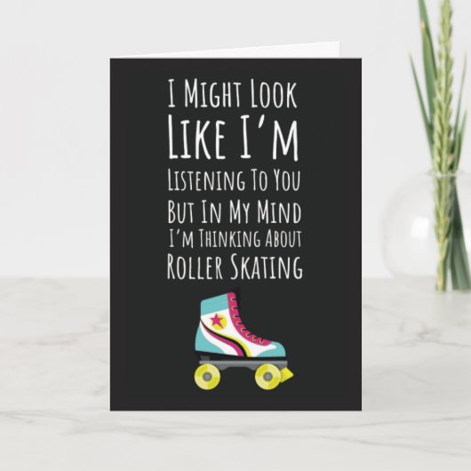 Funny Roller Skating Cards Skate Skater For Her Kaart (Voorkant)