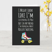 Funny Roller Skating Cards Skate Skater For Her Kaart (Gele Bloem)