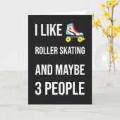 Funny Roller Skating Cards Skate Skater Humor Kaart (Gele Bloem)