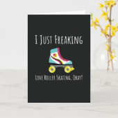 Funny Roller Skating Cards Skate Skater Humor Kaart (Gele Bloem)