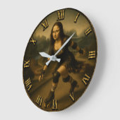 Funny Roller Skating Mona Lisa Skater Gift Grote Klok (Hoek)