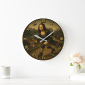 Funny Roller Skating Mona Lisa Skater Gift Grote Klok (Huis)