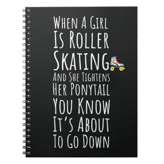 Funny Rollerskating Gifts Skater Girl Roller Derby Notitieboek (Voorkant)